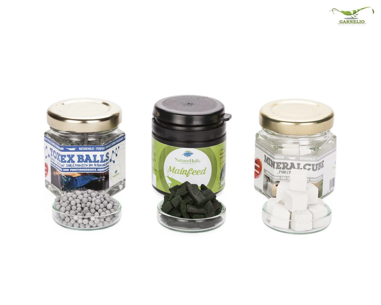 NatureHolic - Shrimp "Carefree" Package - Mainfeed - 30g / Mineralcube "Pure" - 47ml / ToxEx Balls - 1 NatureHolic - Shrimp "Carefree" Package - Mainfeed - 30g / Mineralcube "Pure" - 47ml / ToxEx Balls -